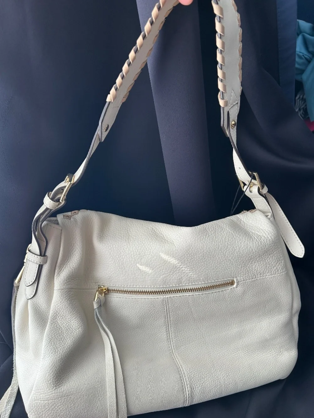 NWT Aimee Kestenberg Bali Hobo Bag | Vanilla/Ice/Almond Leather | OS